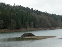 GTW-301219 Bever vin 15  Bei normal gefüllter Talsperre sieht man von dieser "Insel" nur die oberste Steinschicht.