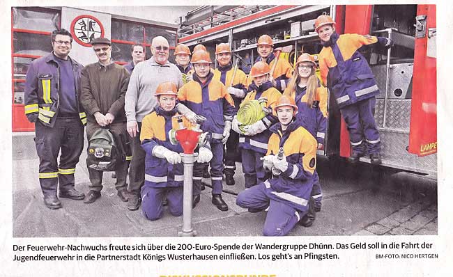 Spedenübergabe an die Jugendfeuerwehr
