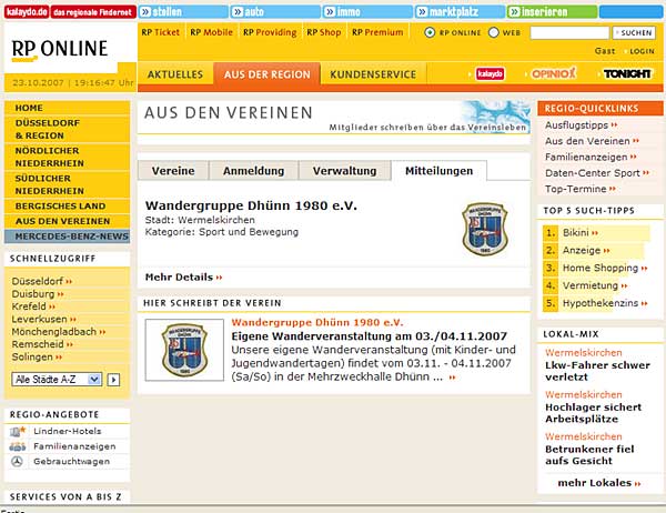 RP-online-Auftritt der Wandergruppe Dhünn