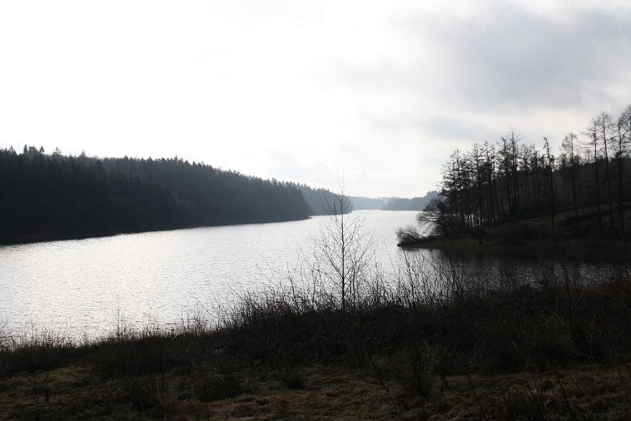 Blick zurück: Immer am rechten Ufer entlang sind wir von dort hinten gekommen.
