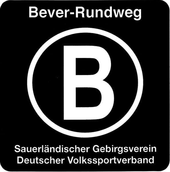 Das Wegezeichen des Bever-Rundwegs