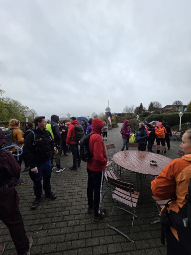 Nieselregen am Start